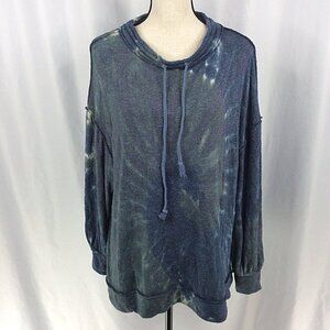 We The Free Blue Best Catch Tie Dye Tunic Top XS Drawstring Free People